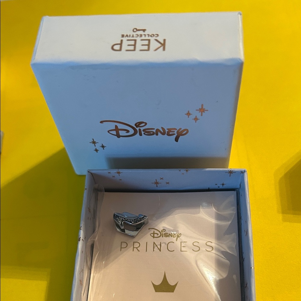 Disney Silver Princess Shoe Charm with Blue Detail